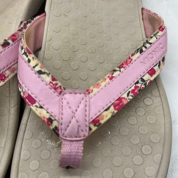 Vionic Tide Pink Floral Flip Flop orthotic sandal Size 7 VIO5074 - Picture 2 of 5
